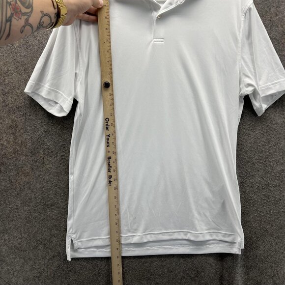 Peter Millar Polo Shirt Mens Small White Featherweight UPF 50+ Golf Performance - Picture 5 of 10
